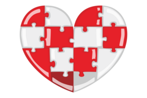 Weiß und rot Valentinstag Liebe Puzzle mit transparent Hintergrund png
