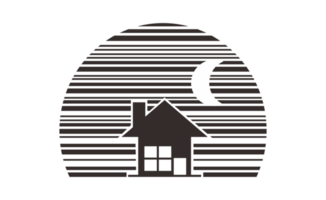 maison à nuit silhouette avec transparent Contexte png