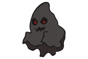 Smiling Dark Evil Ghost Cartoon Character On Transparent Background png