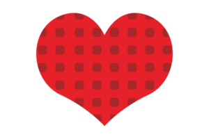 Red Love with Square Dots Pattern With Transparent Background png