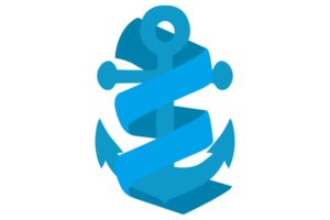 blauw marine anker logo icoon met transparant achtergrond png