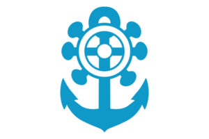 Blue Navy Anchor Logo icon With Transparent Background png