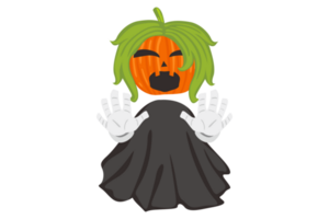 halloween pumpa huvud häxa med transparent bakgrund png