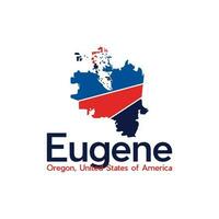 Eugene City Map Geometric Creative Design vector