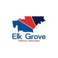 Map Of Elk Grove City Geometric Logo vector