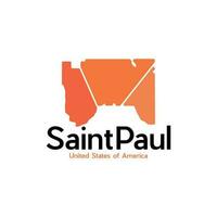 Map Of Saint Paul City Modern Geometric Simple Logo vector