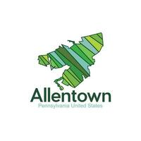 Allentown Pensilvania ciudad mapa geométrico creativo diseño vector