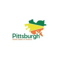 Map Of Pittsburgh City Geometric Creative Design vector