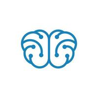 Cloud Brain Tech Line Modern Creative Logo vector