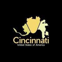 Cincinnati City Map Geometric Creative Design vector