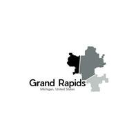 Grand Rapids City Map Geometric Simple Creative Design vector