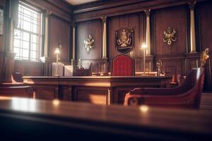 Court, a courtroom without people. photo