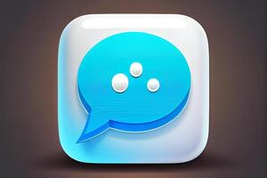 Button chat bot, internet message box. photo