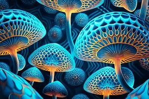 Psychedelic mushrooms. Background. photo