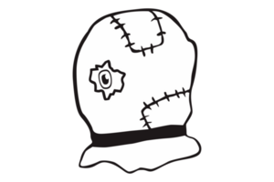 Halloween dessin animé personnage tête autocollant - en série tueur sur transparent Contexte png