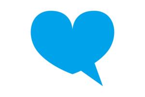 Blue Love Chat Icon with Dots Pattern With Transparent Background png