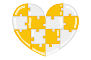 Weiß und Gelb Valentinstag Liebe Puzzle mit transparent Hintergrund png