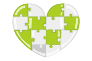 Weiß und Grün Valentinstag Liebe Puzzle mit transparent Hintergrund png