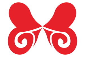 enkel röd fjäril prydnad med transparent bakgrund png