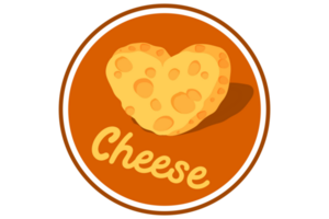 Love Cheese Logo Icon With Transparent Background png