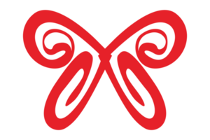 Simple Red Butterfly Ornament With Transparent Background png