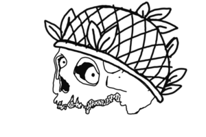 Human Sodier Skull Line Art With Transparent Background png