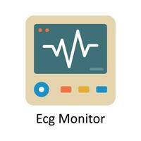 ecg monitor vector plano icono diseño ilustración. médico y cuidado de la salud símbolo en blanco antecedentes eps 10 archivo