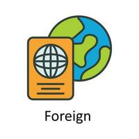 Foreign  vector  Fill  outline Icon Design illustration. Taxes Symbol on White background EPS 10 File