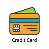 Credit Card vector  Fill  outline Icon Design illustration. Taxes Symbol on White background EPS 10 File