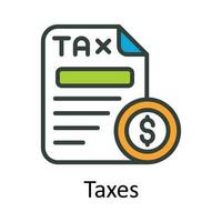 Taxes vector  Fill  outline Icon Design illustration. Taxes Symbol on White background EPS 10 File