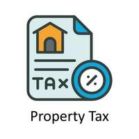 Property Tax vector  Fill  outline Icon Design illustration. Taxes Symbol on White background EPS 10 File