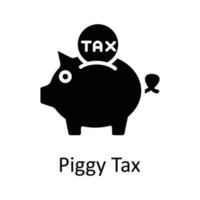 Piggy Tax vector Solid Icon Design illustration. Taxes Symbol on White background EPS 10 File