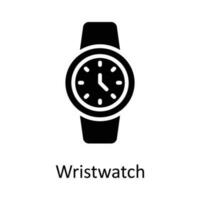 reloj de pulsera vector sólido icono diseño ilustración. hora administración símbolo en blanco antecedentes eps 10 archivo