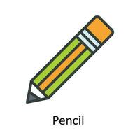 Pencil  vector  Fill outline Icon Design illustration. Work in progress Symbol on White background EPS 10 File
