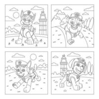 Dog Rescue Patrol Coloring Book vector