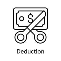 deducción vector contorno icono diseño ilustración. impuestos símbolo en blanco antecedentes eps 10 archivo