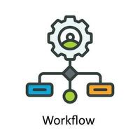 Workflow  vector Fill outline Icon Design illustration. Time Management Symbol on White background EPS 10 File