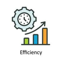 Efficiency  vector  Fill outline Icon Design illustration. Work in progress Symbol on White background EPS 10 File