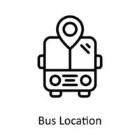 Bus Location vector    outline Icon Design illustration. Location and Map Symbol on White background EPS 10 File