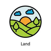 Land vector  Fill  outline Icon Design illustration. Agriculture  Symbol on White background EPS 10 File