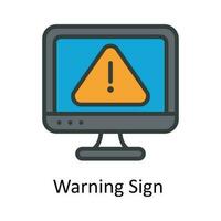 Warning Sign  vector  Fill outline Icon Design illustration. Work in progress Symbol on White background EPS 10 File