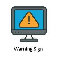 Warning Sign  vector  Fill outline Icon Design illustration. Work in progress Symbol on White background EPS 10 File