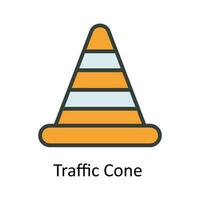 Traffic Cone  vector  Fill outline Icon Design illustration. Work in progress Symbol on White background EPS 10 File