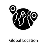 global ubicación vector sólido icono diseño ilustración. ubicación y mapa símbolo en blanco antecedentes eps 10 archivo