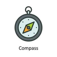 Compass vector  Fill  outline Icon Design illustration. Location and Map Symbol on White background EPS 10 File