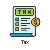 Tax vector  Fill  outline Icon Design illustration. Taxes Symbol on White background EPS 10 File