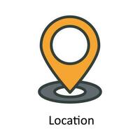 Location  vector  Fill  outline Icon Design illustration. Location and Map Symbol on White background EPS 10 File