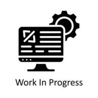 Work In Progress vector   Solid Icon Design illustration. Work in progress Symbol on White background EPS 10 File