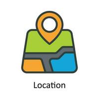 Location vector  Fill  outline Icon Design illustration. Location and Map Symbol on White background EPS 10 File