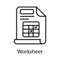 Worksheet vector  outline Icon Design illustration. Time Management Symbol on White background EPS 10 File